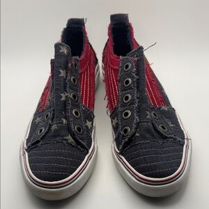 Casual Red and Black Women's Slip-On Sneakers
